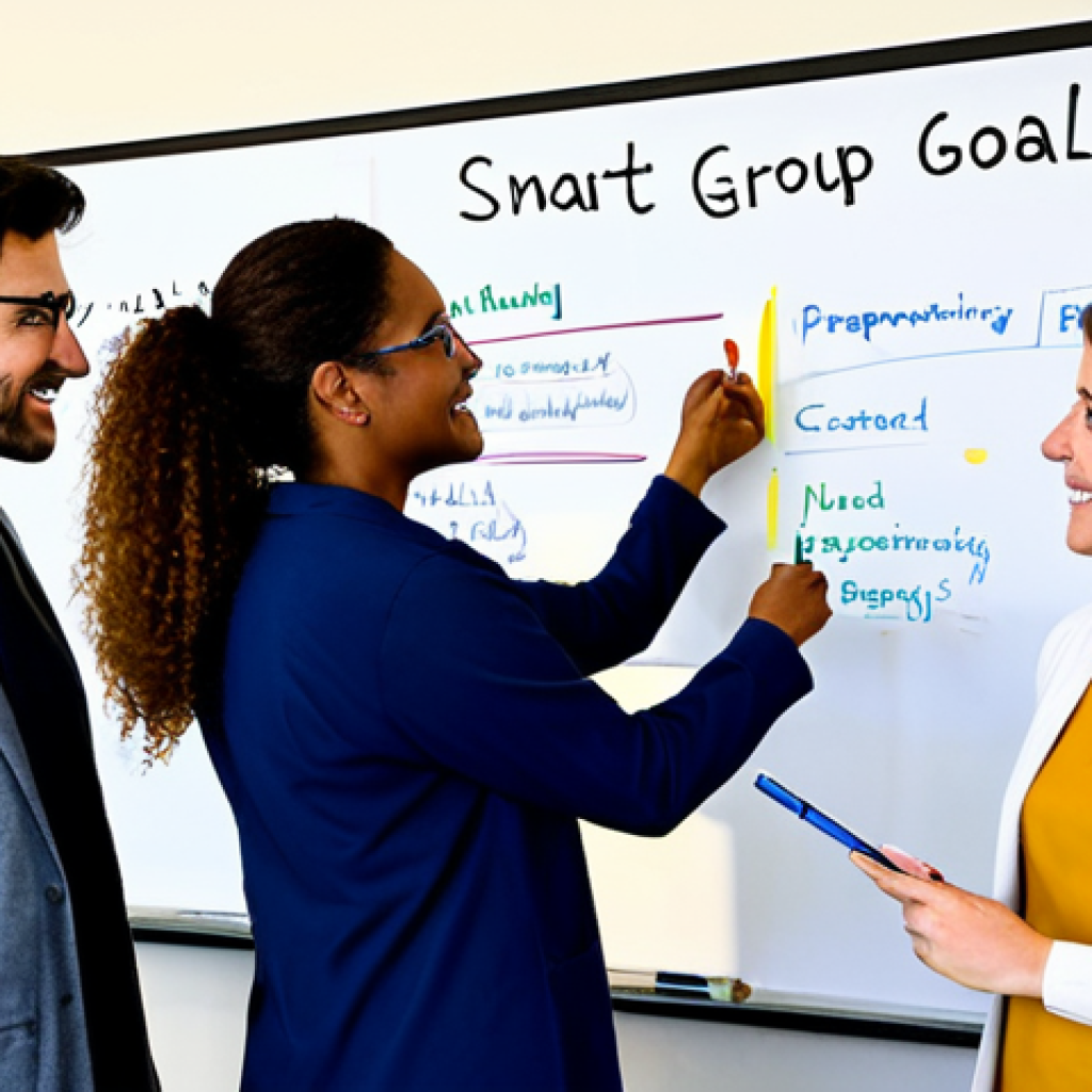 Citizen Scientist Goal Setting**

"A diverse group of people, fully clothed in appropriate attire, gathered around a whiteboard in a brightly lit community center, discussing project goals. The whiteboard contains the acronym 'SMART' with explanations of Specific, Measurable, Achievable, Relevant, Time-bound. Safe for work, appropriate content, professional setting, modest clothing, perfect anatomy, natural proportions, family-friendly."

**
