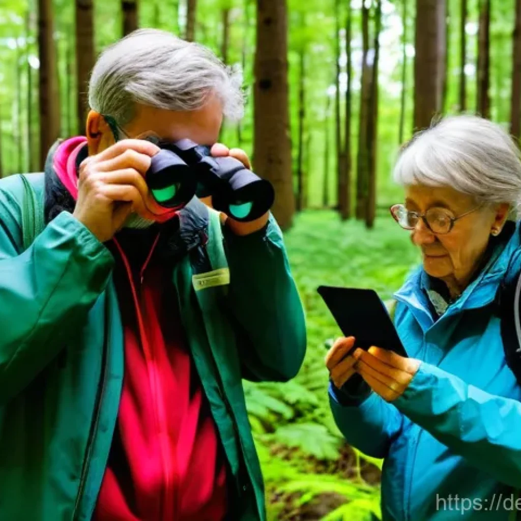 시민과학 프로젝트의 열린 접근 방식 - **"Citizen Scientists Discovering Nature in Germany"**: A vibrant, detailed photograph of a diverse ...