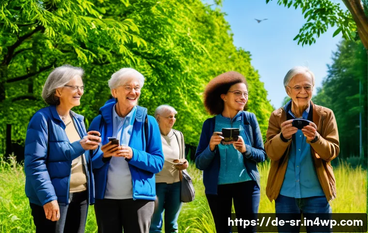 시민과학 프로젝트의 필요성과 중요성 - A diverse group of citizens—teenagers, adults, and seniors—participating in a local birdwatching pro...
